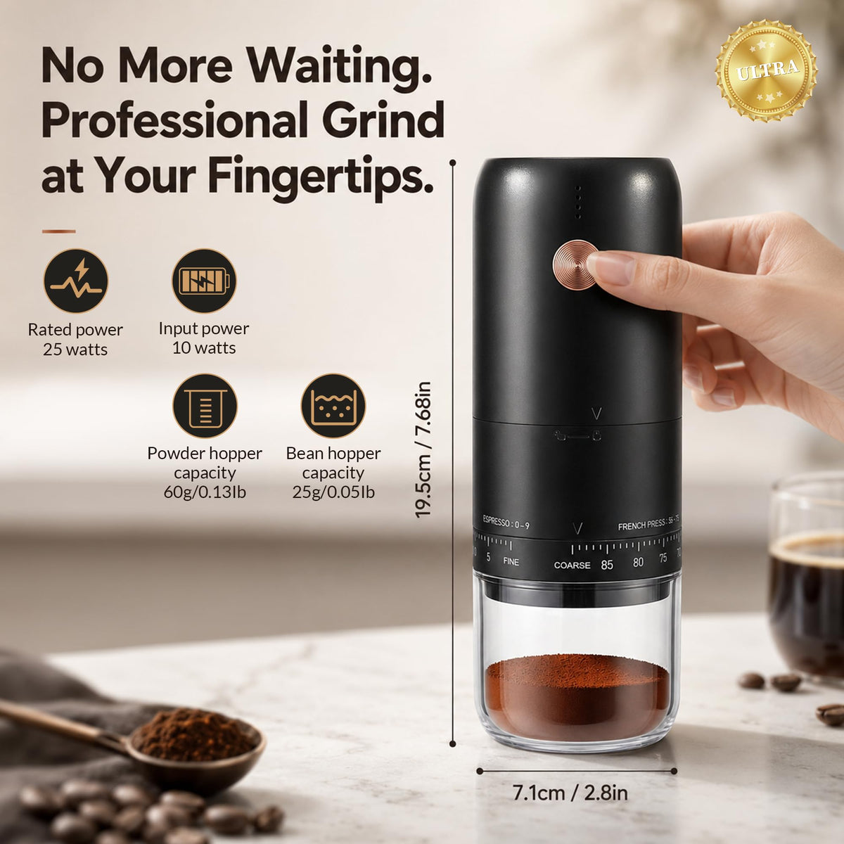 Portable Electric Burr Coffee Grinder X864109