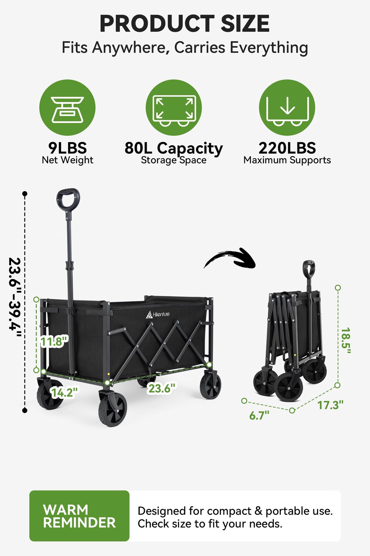 Collapsible Wagon Cart with Wheels M92500