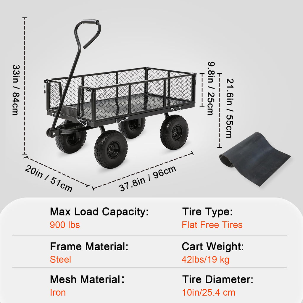 Steel Garden Cart 4 Cu Ft Utility Wagon B503