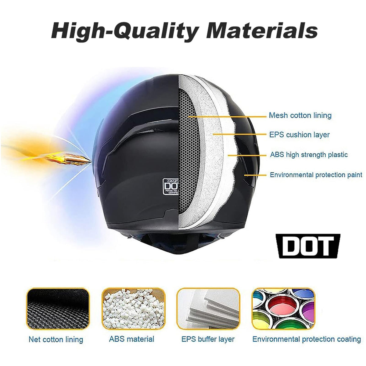 DOT Approved Flip Up Full Face Modular Motorcycle Helmet W18788