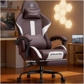 Brown Ergonomic Gaming Chair with Foot Rest C7942