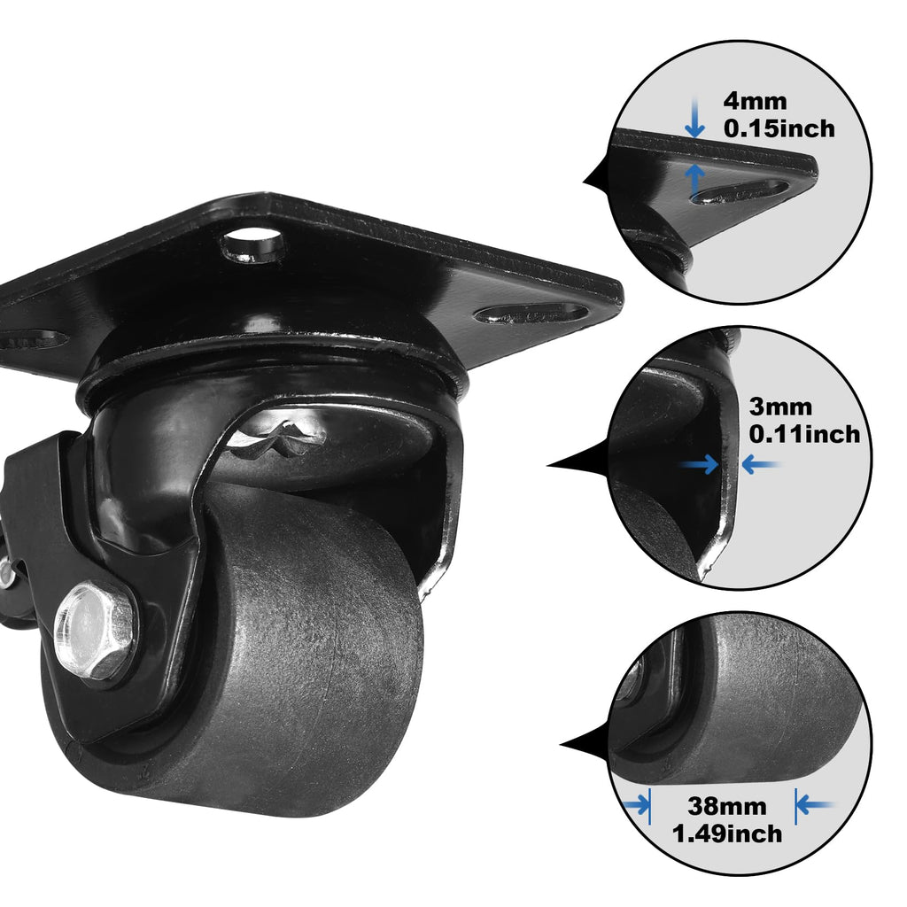 2-inch Swivel Caster Wheels Set of 4 with Brake R2509