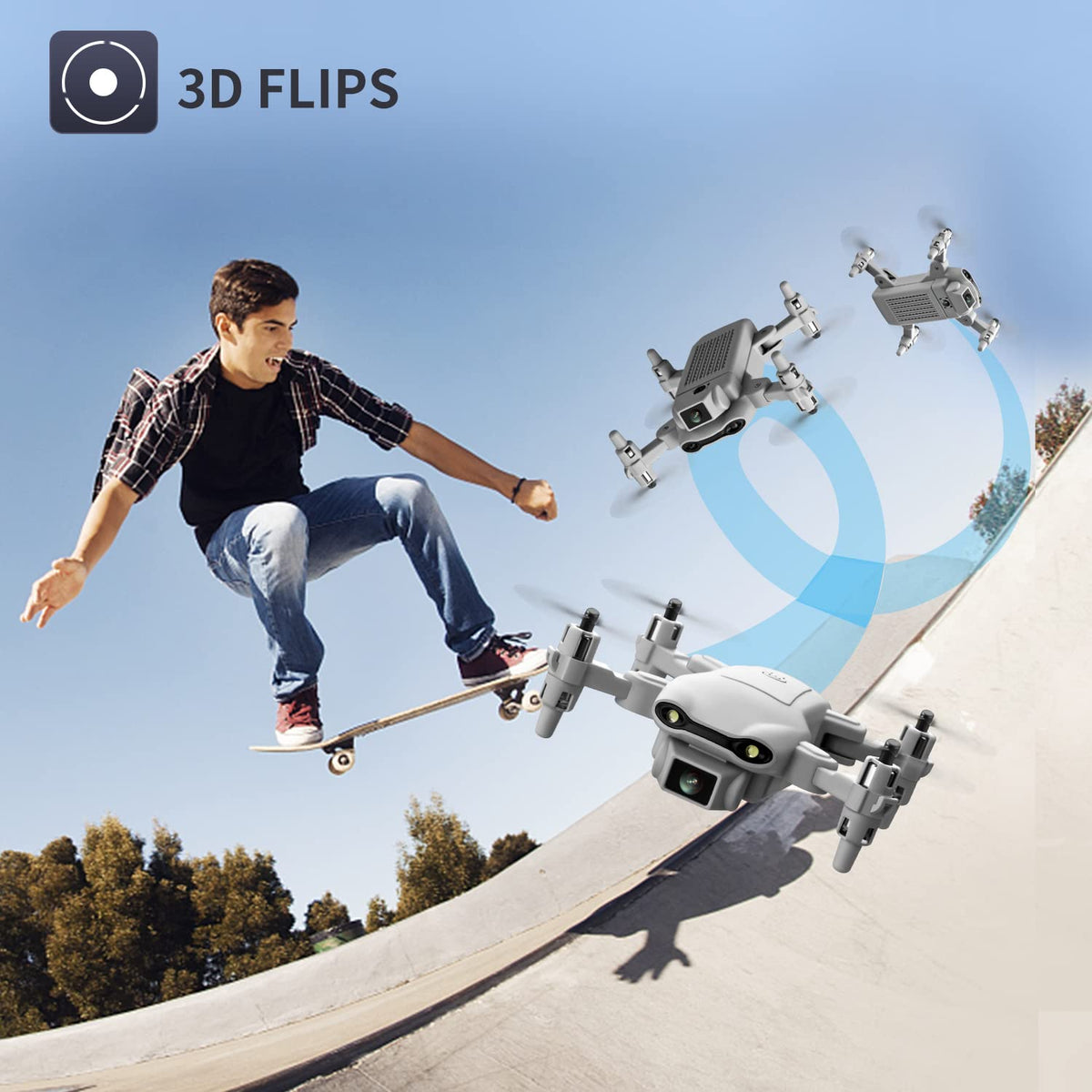Mini Drone with 1080P HD Camera, 3 Batteries, Gray N77327