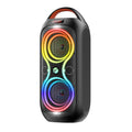Party Bluetooth Speaker with Dual 4" Woofers, 60W Peak Power, 12H Playtime, Dynamic LED Lights, TWS, FM, AUX, USB, Mic Input, Portable Rechargeable Speaker for Indoor & Outdoor Events -Updated Version L4460