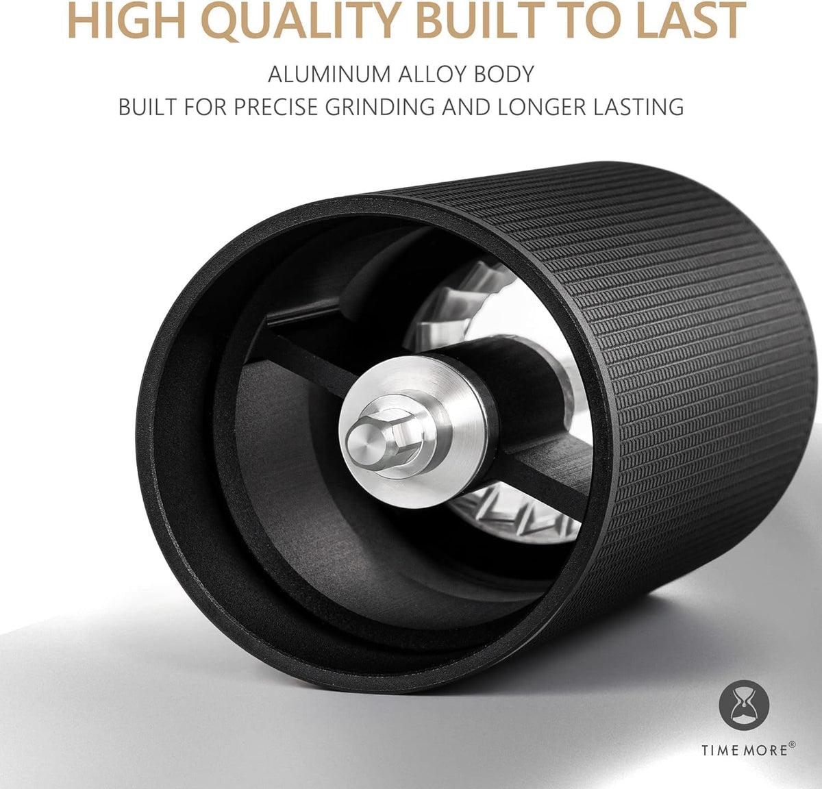 Manual Coffee Grinder with Stainless Steel Conical Burr, 25g, Black Y9825