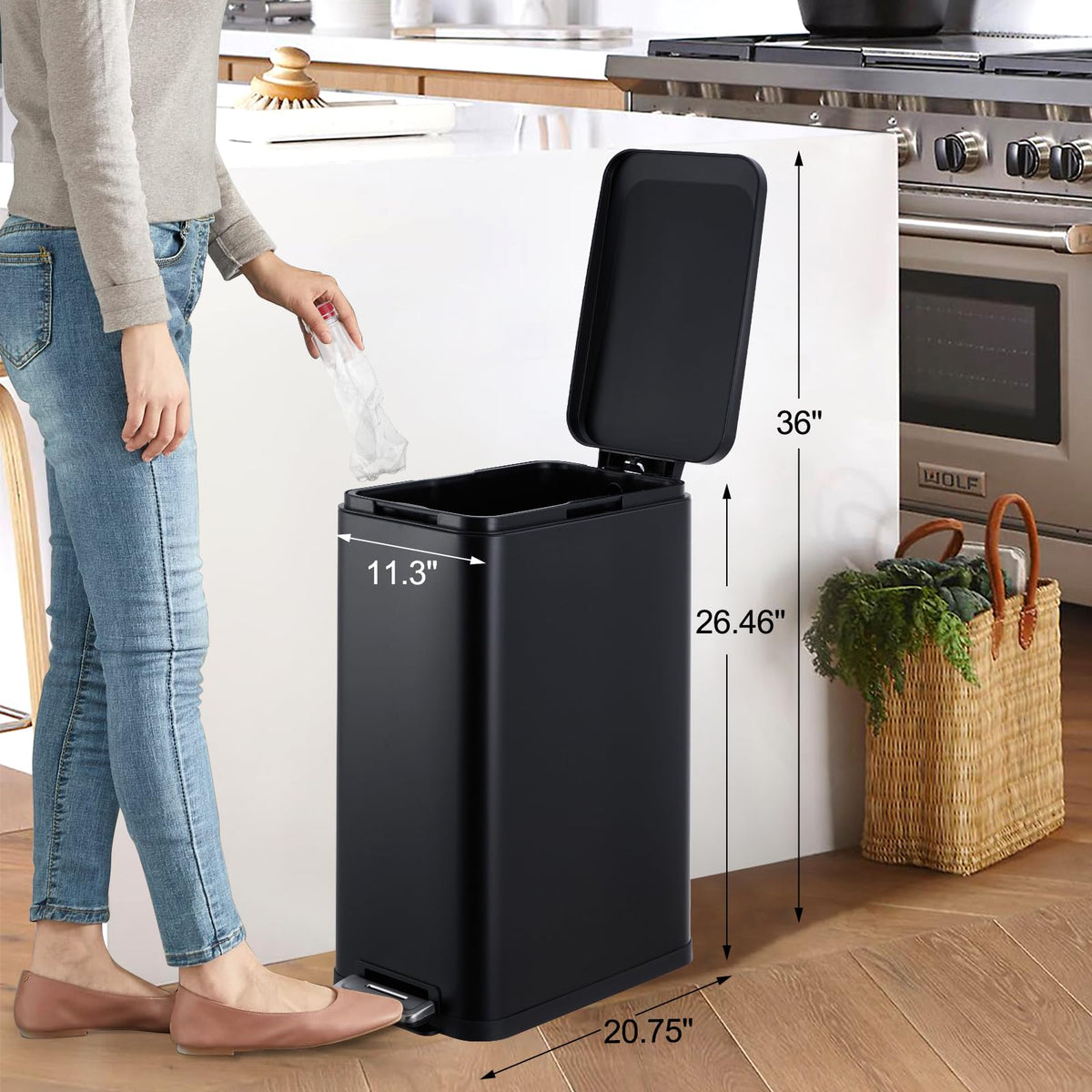 13 Gallon Stainless Steel Step Trash Can B70089