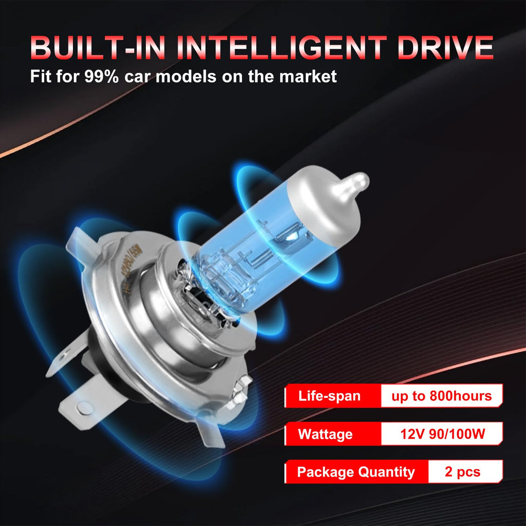 Halogen Headlight Bulb 4200k High Low Beam 2 PCS A80277