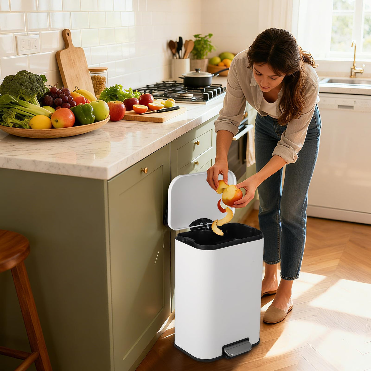 Stainless Steel 50L Trash Can I3537