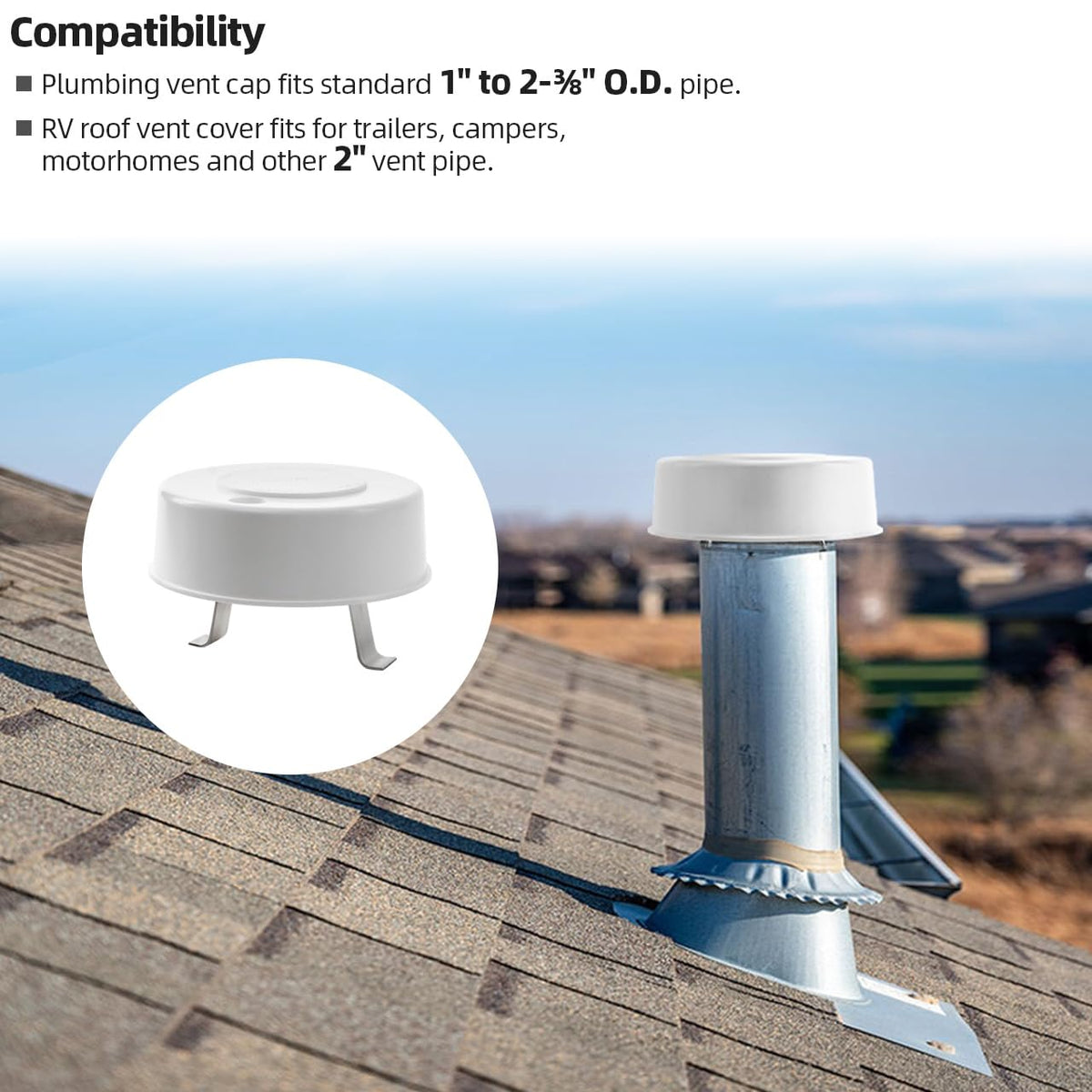 2 Pcs RV Roof Vent Cap V2758