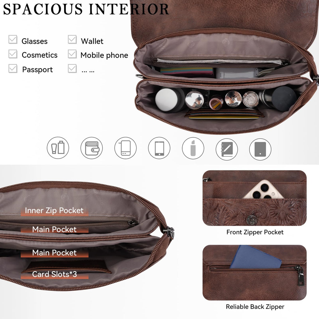 Small Vegan Leather Crossbody Bag with Adjustable Strap E3464