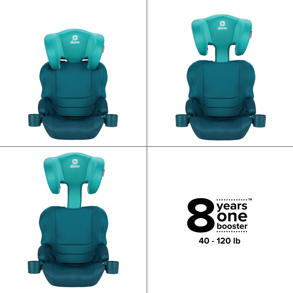 High Back Booster Car Seat with Rigid Latch, Blue D10395