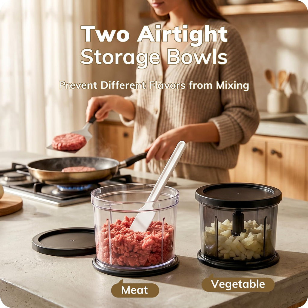 4 Cup 2-Speed Electric Food Processor Set with 2 Bowls I5177