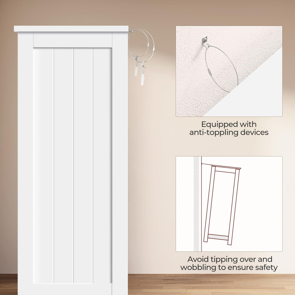 White 4 Drawer 2 Door Bathroom Storage Cabinet F320