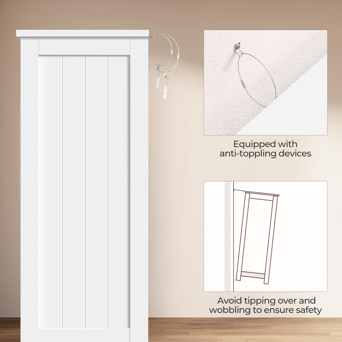 White 4 Drawer 2 Door Bathroom Storage Cabinet F320