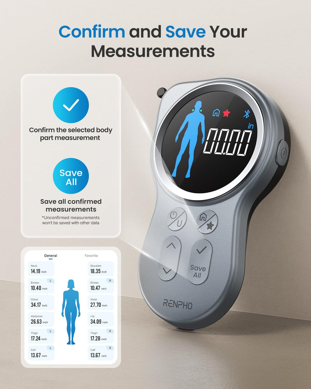 Smart Tape with Large Display, Scale with BMI X12198