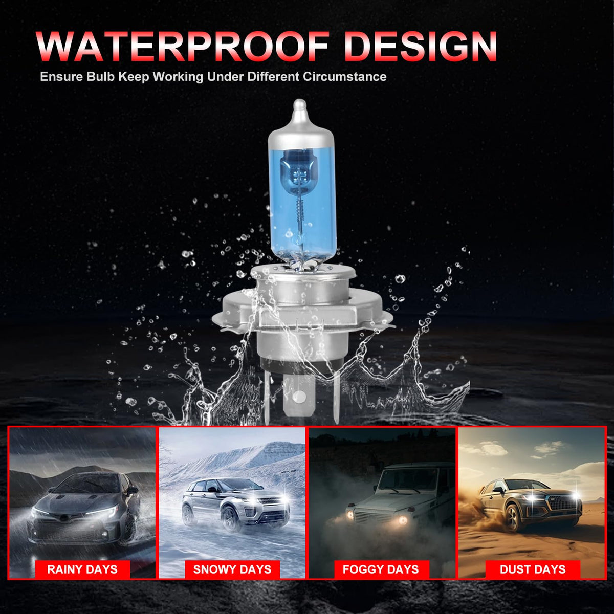 Halogen Headlight Bulb 4200k High Low Beam 2 PCS A80277