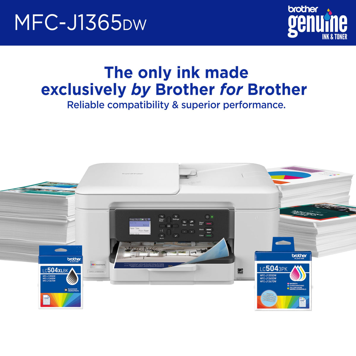 Wireless Color Inkjet All-in-One Printer with Automatic Duplex Printing N34723