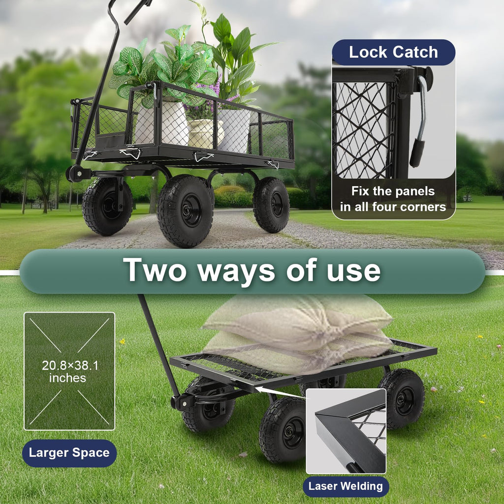 Steel Garden Cart 4 Cu Ft Utility Wagon B503