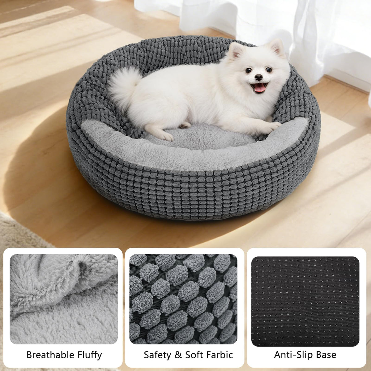 Small Dog Bed with Attached Blanket, 23inch S463751