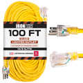 14 Gauge Heavy Duty Extension Cord, 100 Ft Yellow SJTW F7034