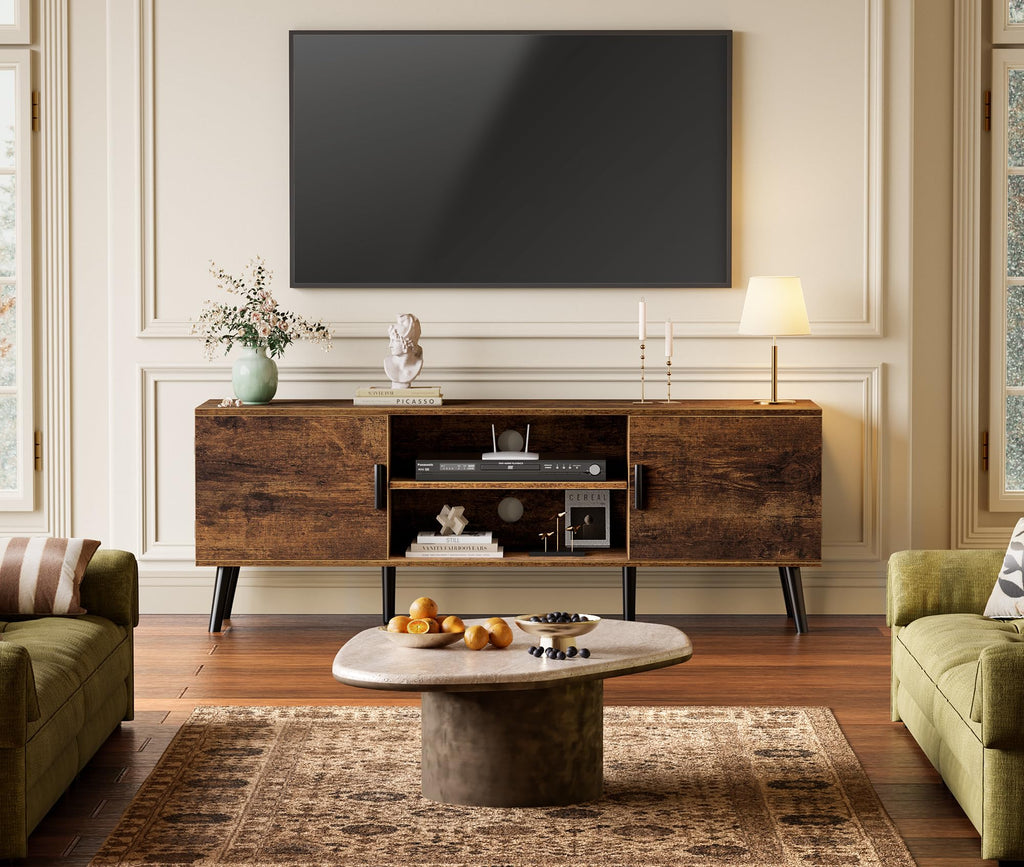 55 Inch TV Stand with Adjustable Shelf and 2 Cabinets L781