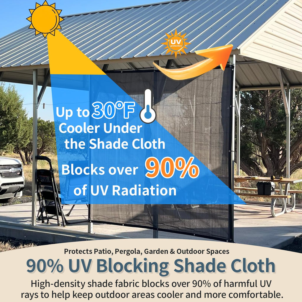 8x20 FT Sun Shade Cloth with D-Rings Q3774