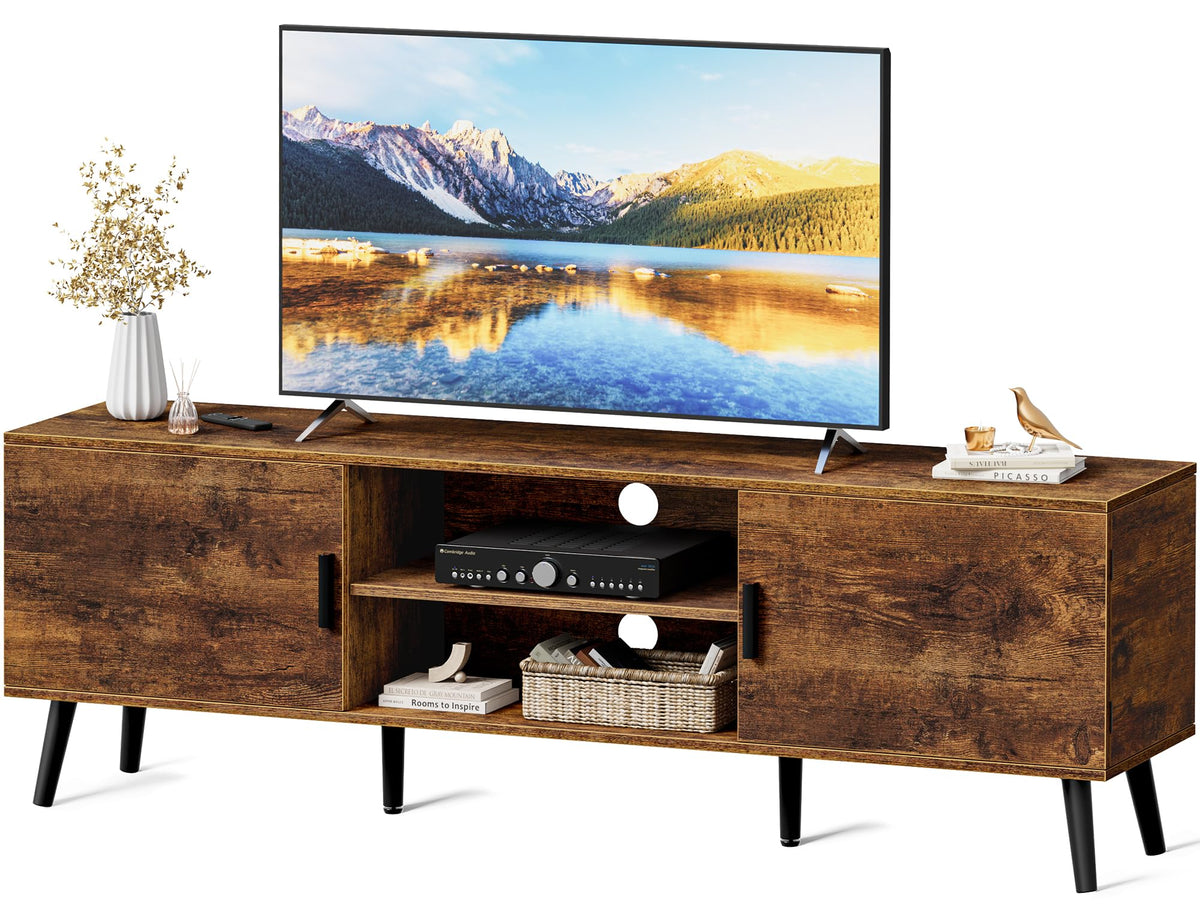 55 Inch TV Stand with Adjustable Shelf and 2 Cabinets L781