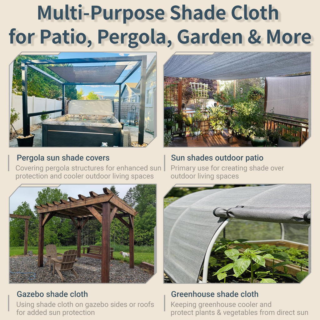 8x20 FT Sun Shade Cloth with D-Rings Q3774
