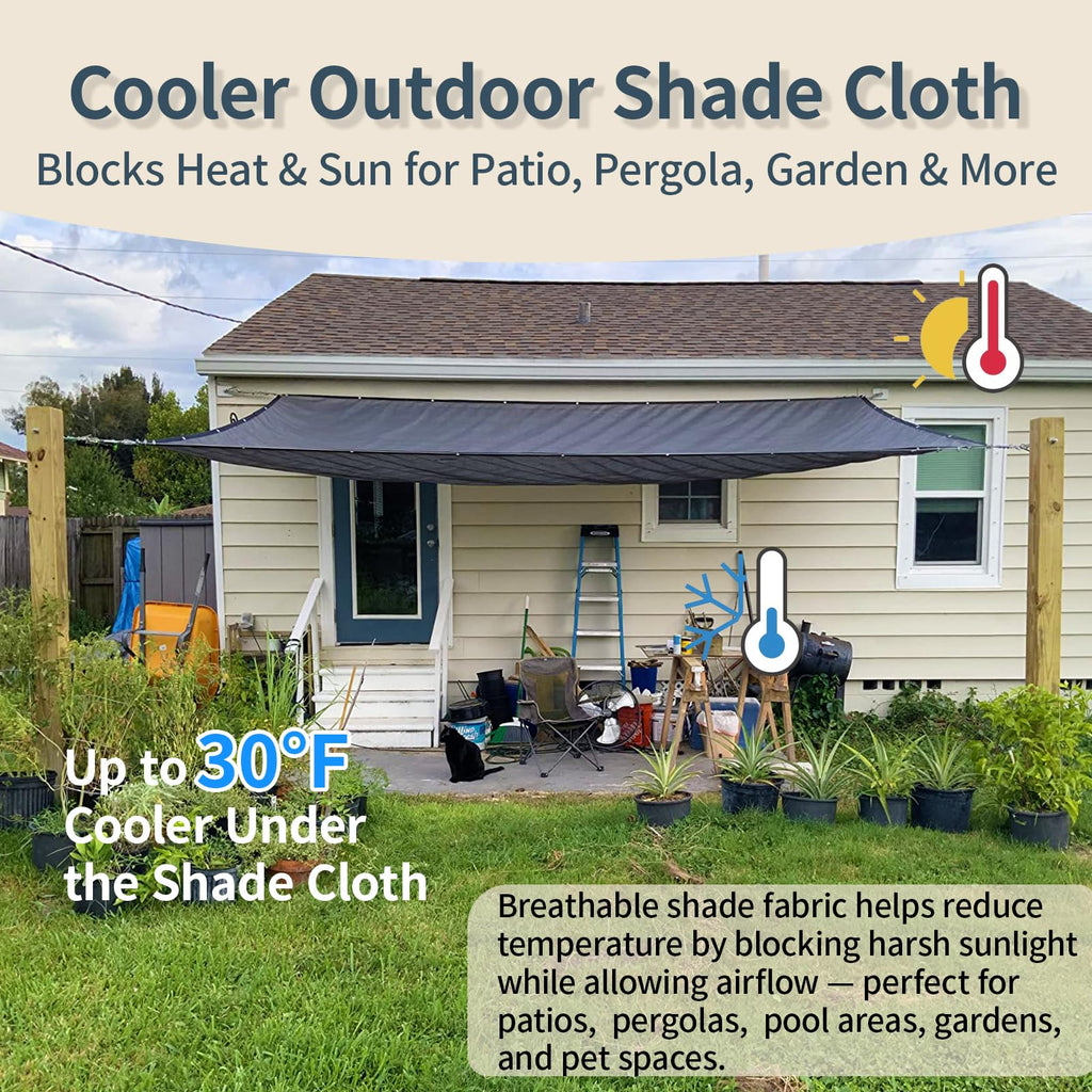 8x20 FT Sun Shade Cloth with D-Rings Q3774