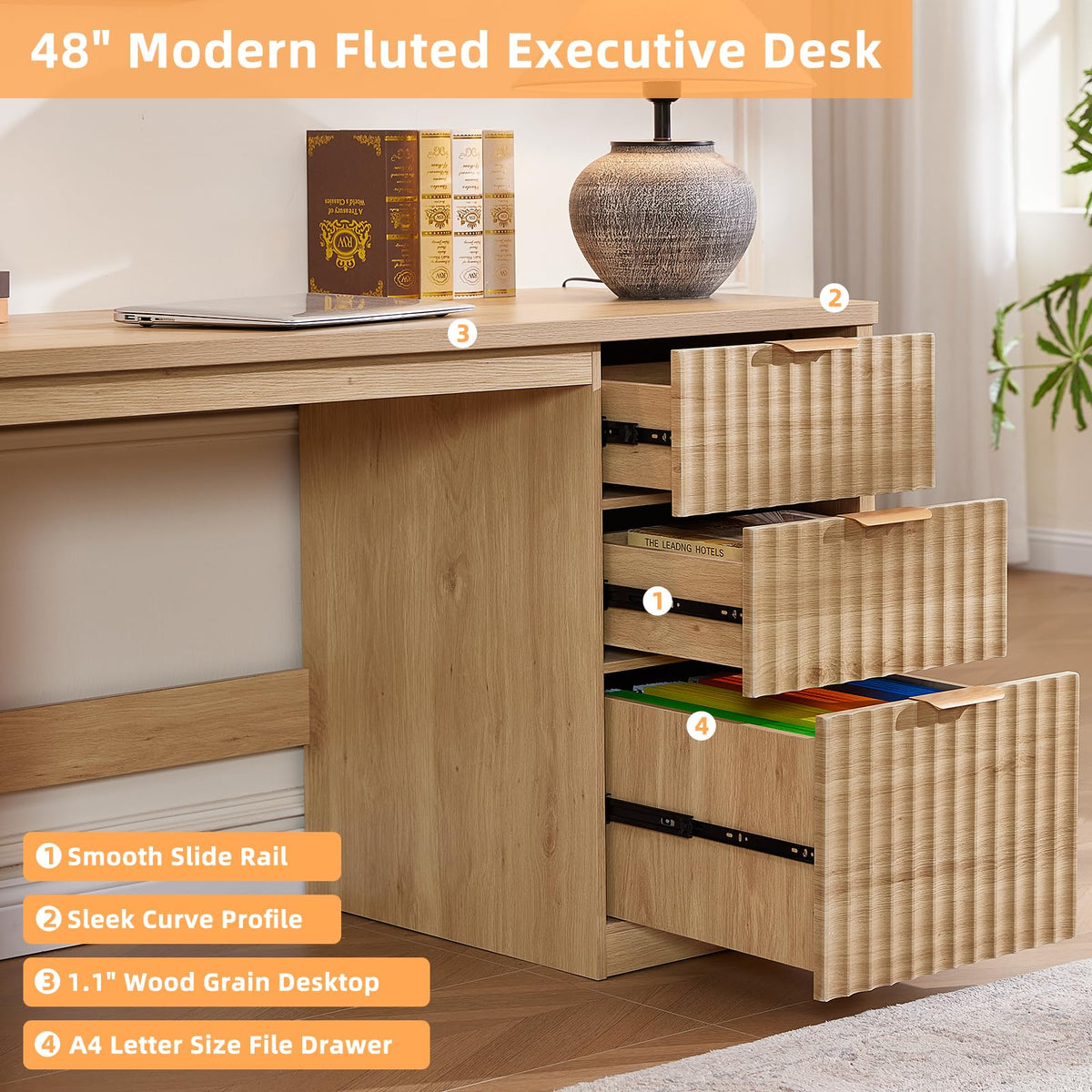 Office Desk with 3 Drawers F5483