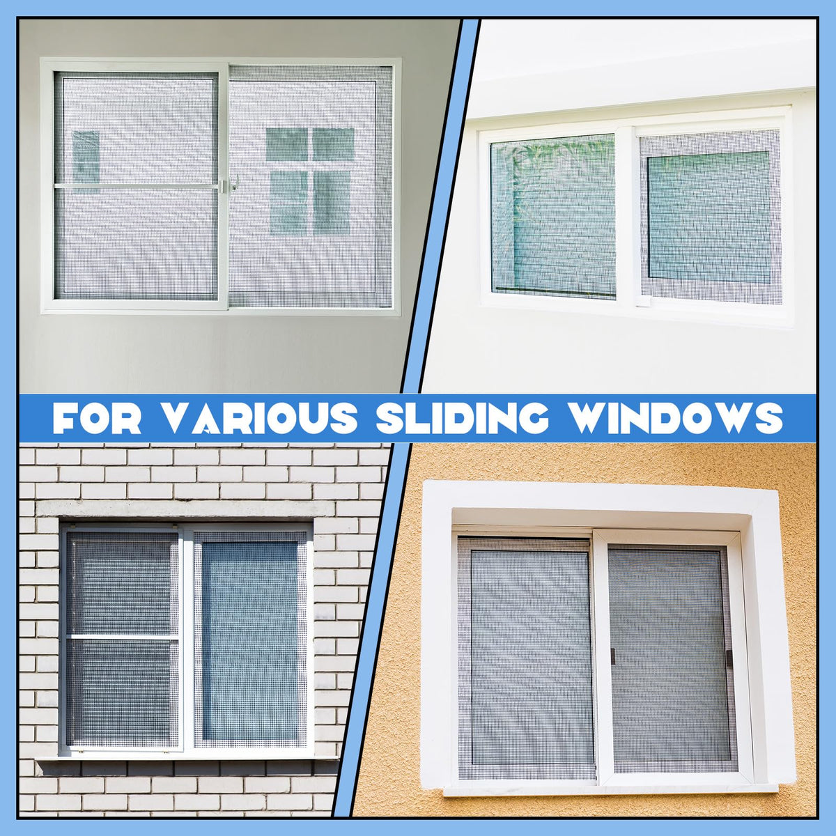 4 Pack Window Screen Kit with Aluminum Frame White 40'' X 40'' M473
