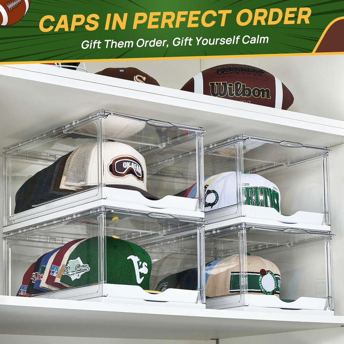 2 Pack Stackable Baseball Caps Organizer C2177