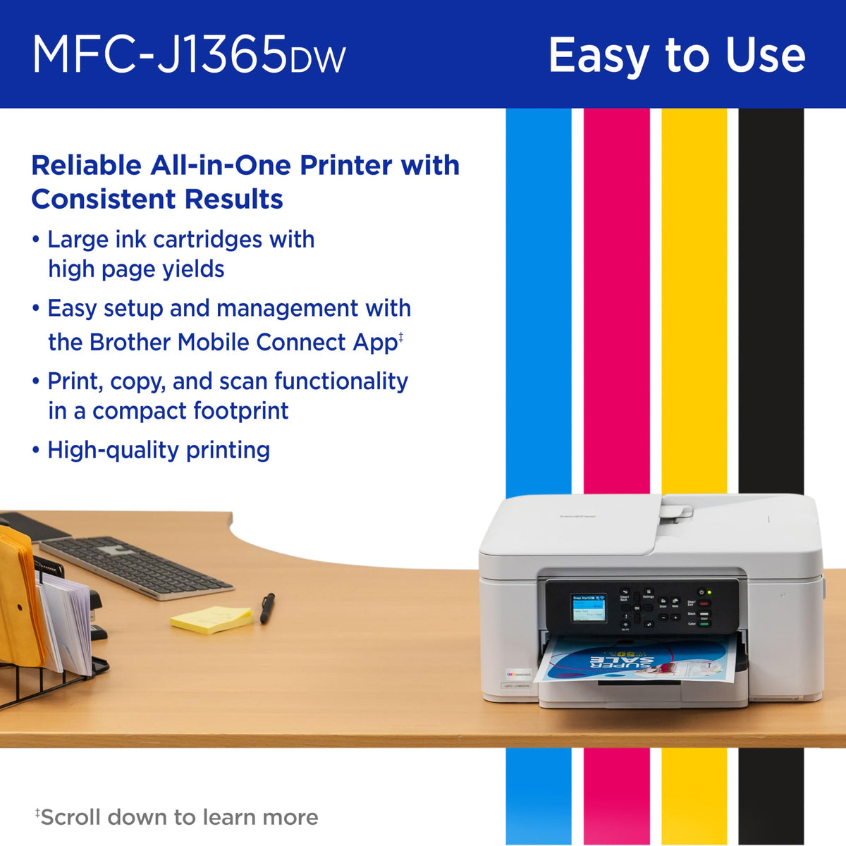 Wireless Color Inkjet All-in-One Printer with Automatic Duplex Printing N34723