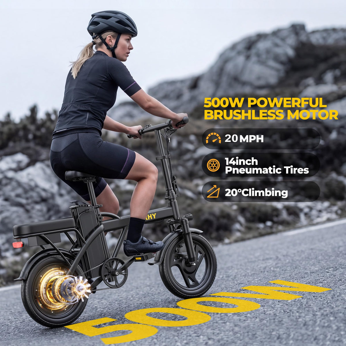 Electric Bike for Adults 750W Peak Motor 20 MPH Folding Ebike 14" F57721