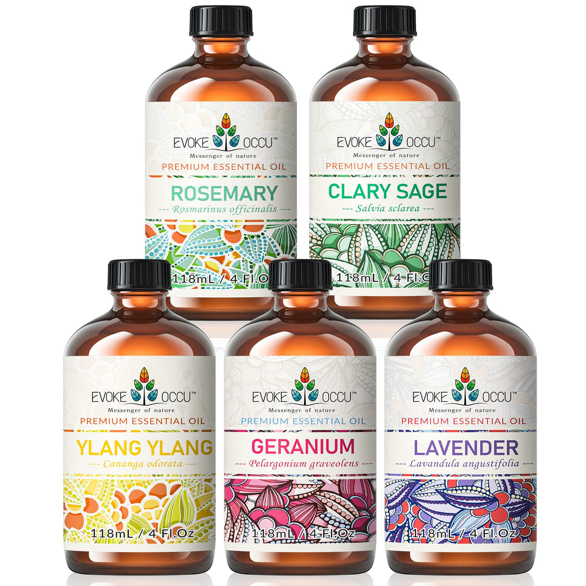 Rosemary Clary Sage Ylang Ylang Geranium Lavender Essential Oil 4 Oz W280887