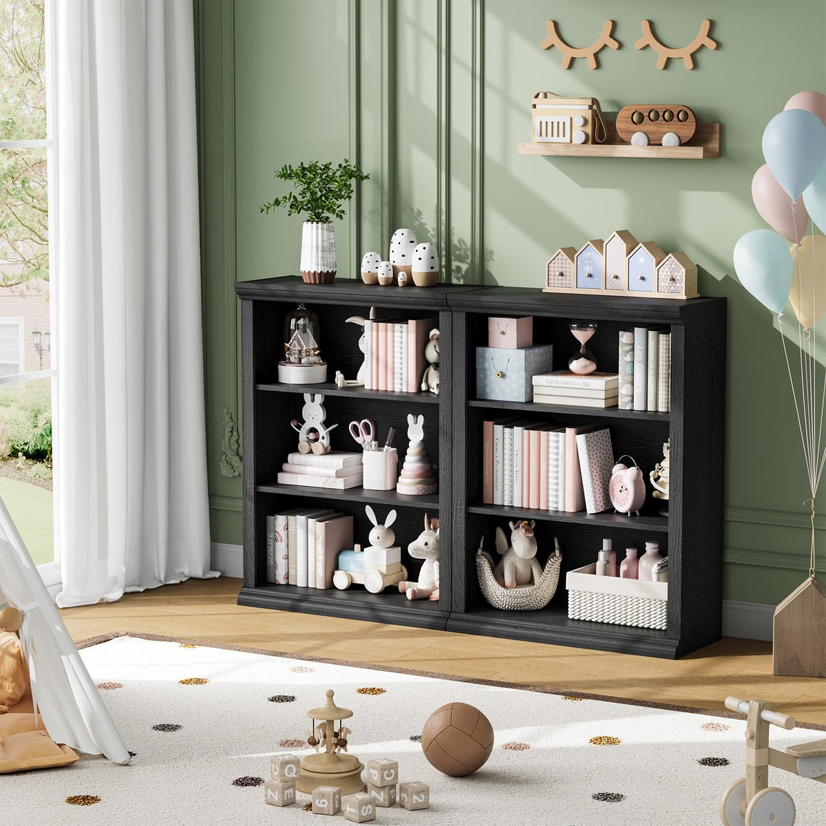Black 3 Tier Bookcase B836721