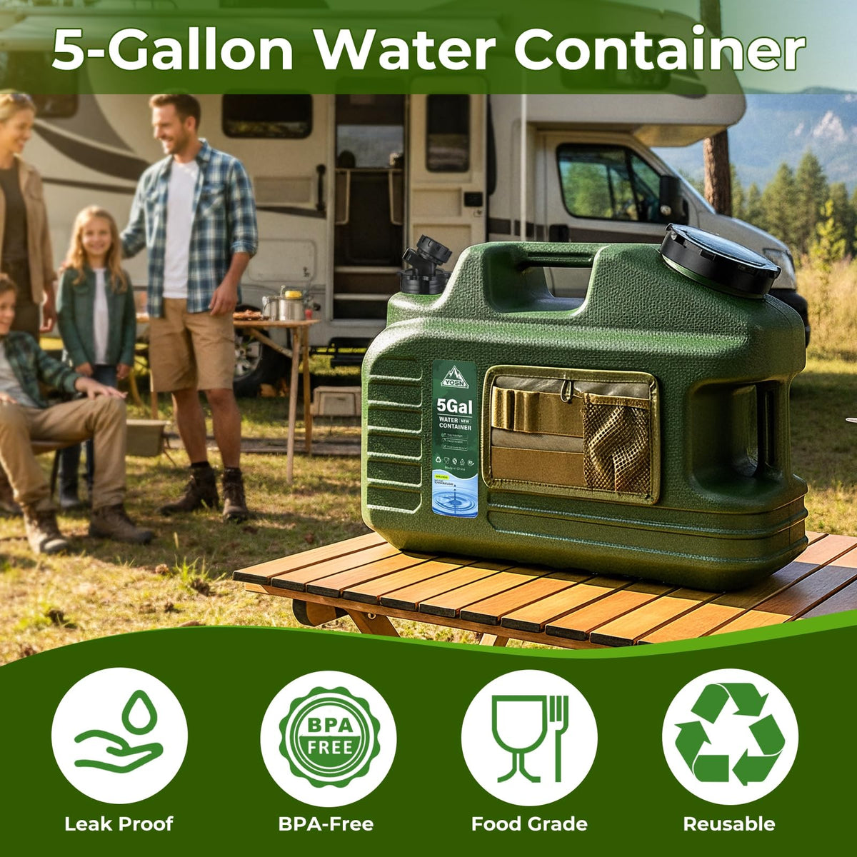 5 Gallon BPA Free Water Jug with Pump and Spigot F90713
