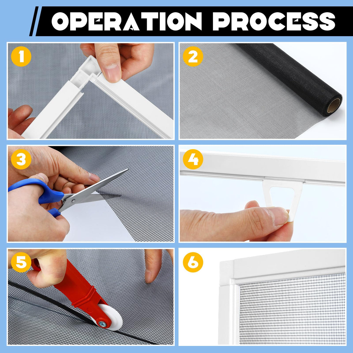 4 Pack Window Screen Kit with Aluminum Frame White 40'' X 40'' M473