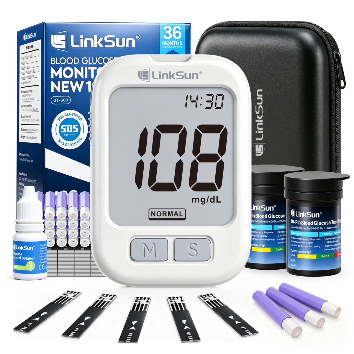 Glucose Monitor with 100 Strips & Safety Lancets F403
