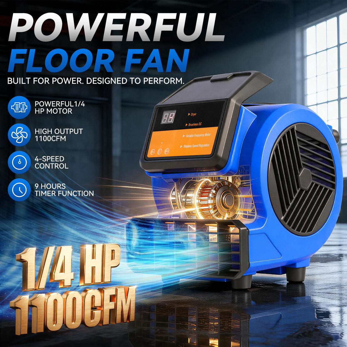Blower Fan Air Mover 1/4HP 1100 CFM J252