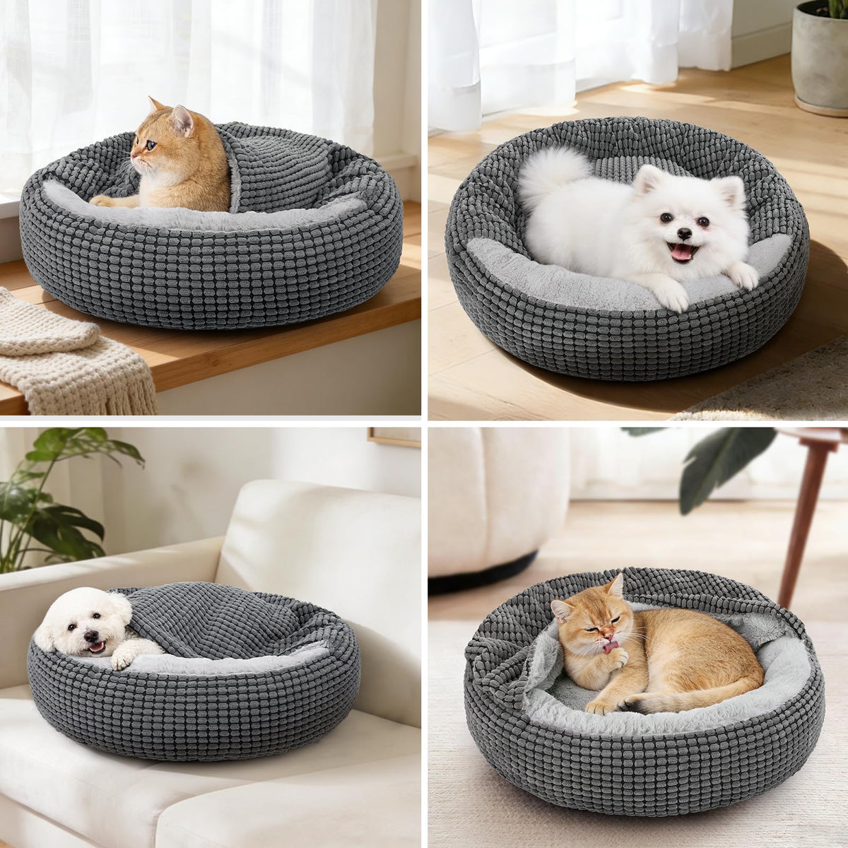 Small Dog Bed with Attached Blanket, 23inch S463751