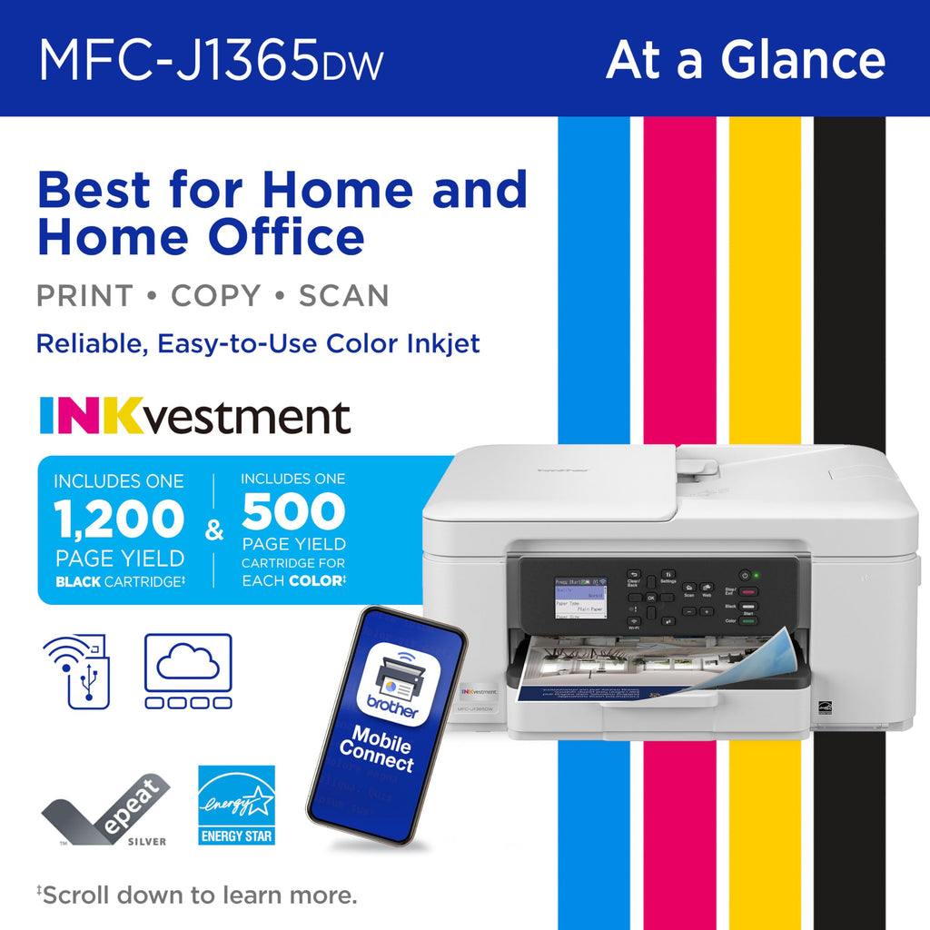 Wireless Color Inkjet All-in-One Printer with Automatic Duplex Printing N34723