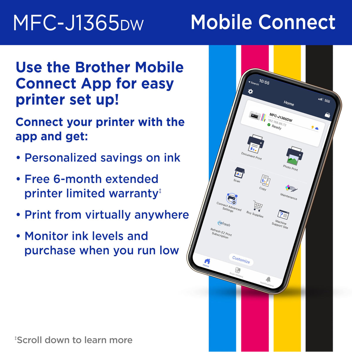 Wireless Color Inkjet All-in-One Printer with Automatic Duplex Printing N34723