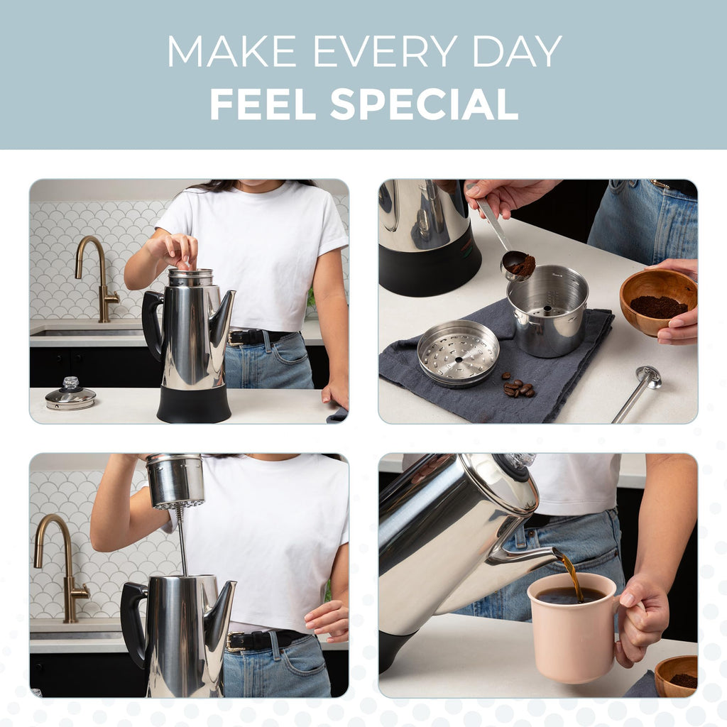 Electric 12 Cup Stainless Steel Coffee Percolator T355451