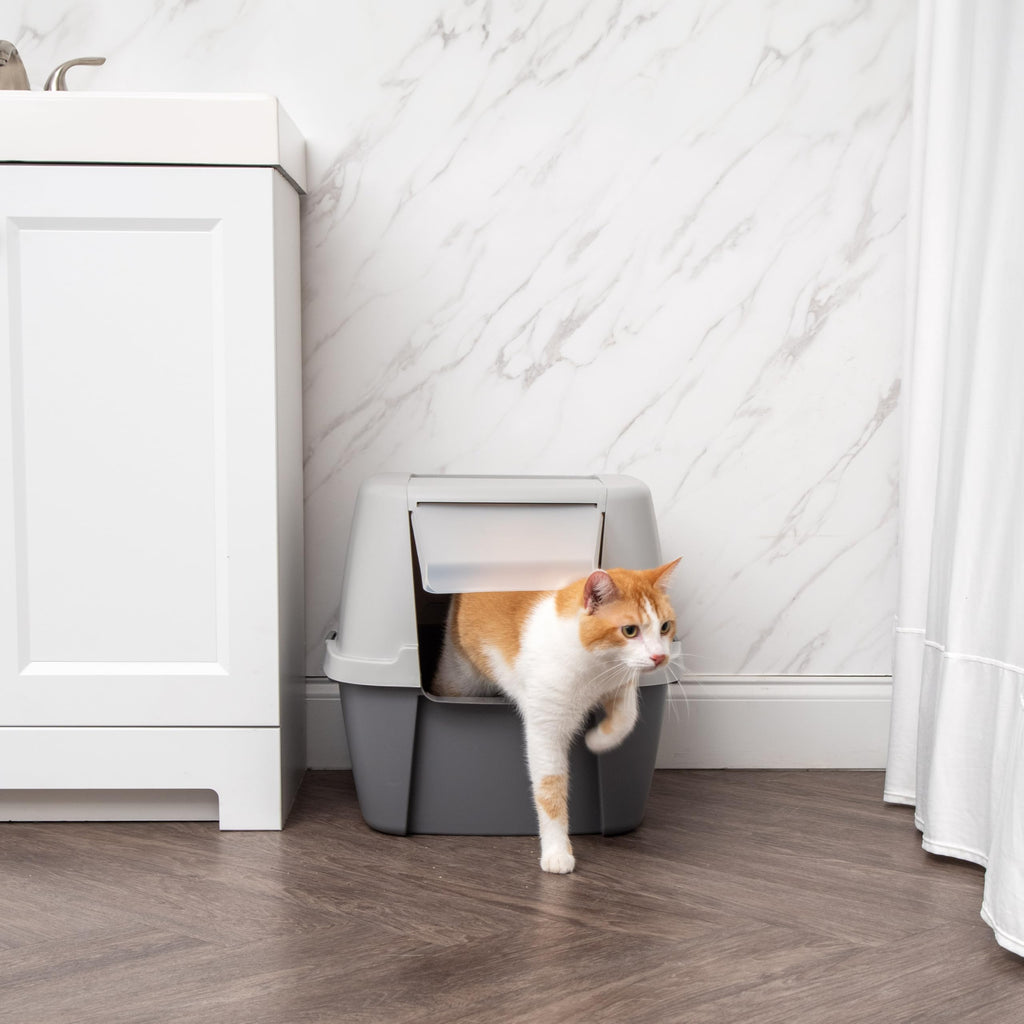 Large Front Door Cat Litter Box Gray J6462