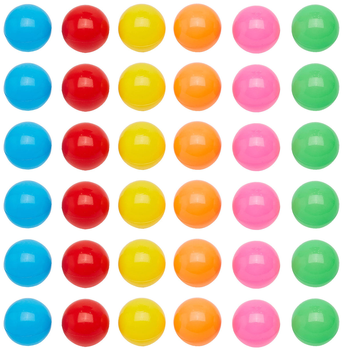 BPA Free Crush-Proof Plastic Ball Pit Balls with Storage Bag, 6 Bright Colors, Pack of 1000 D6477
