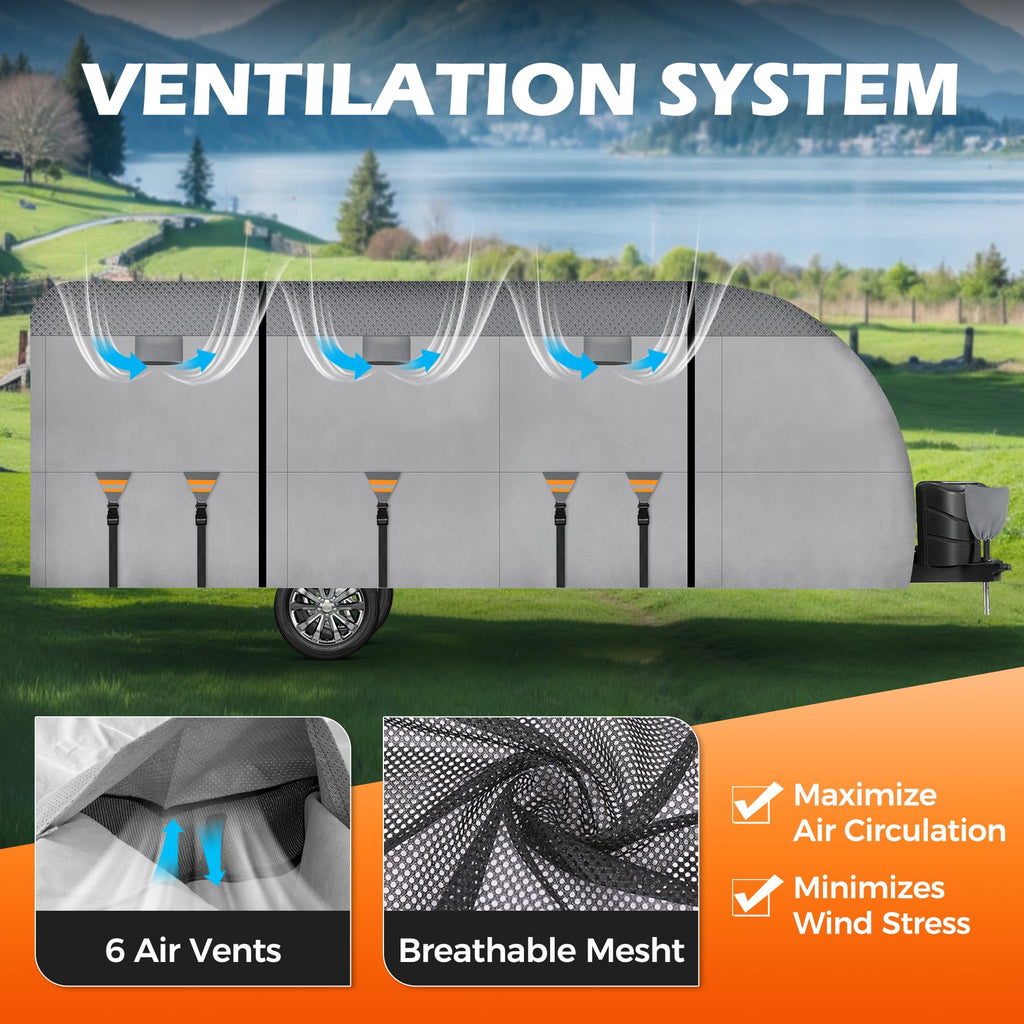 30-33FT 9 Layers Waterproof Travel Trailer RV Cover Q45074