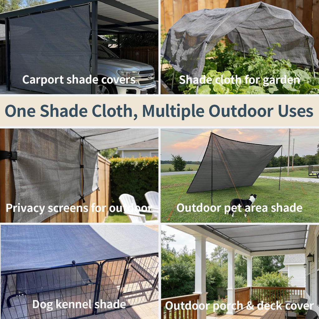 8x20 FT Sun Shade Cloth with D-Rings Q3774