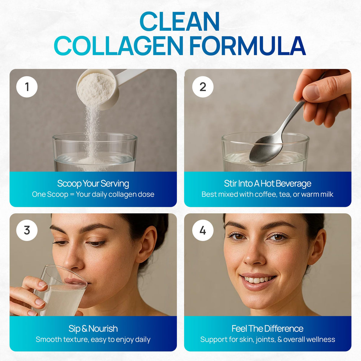 Multi Collagen Peptides Powder Unflavored Sugar Free 1.1 lb U2039