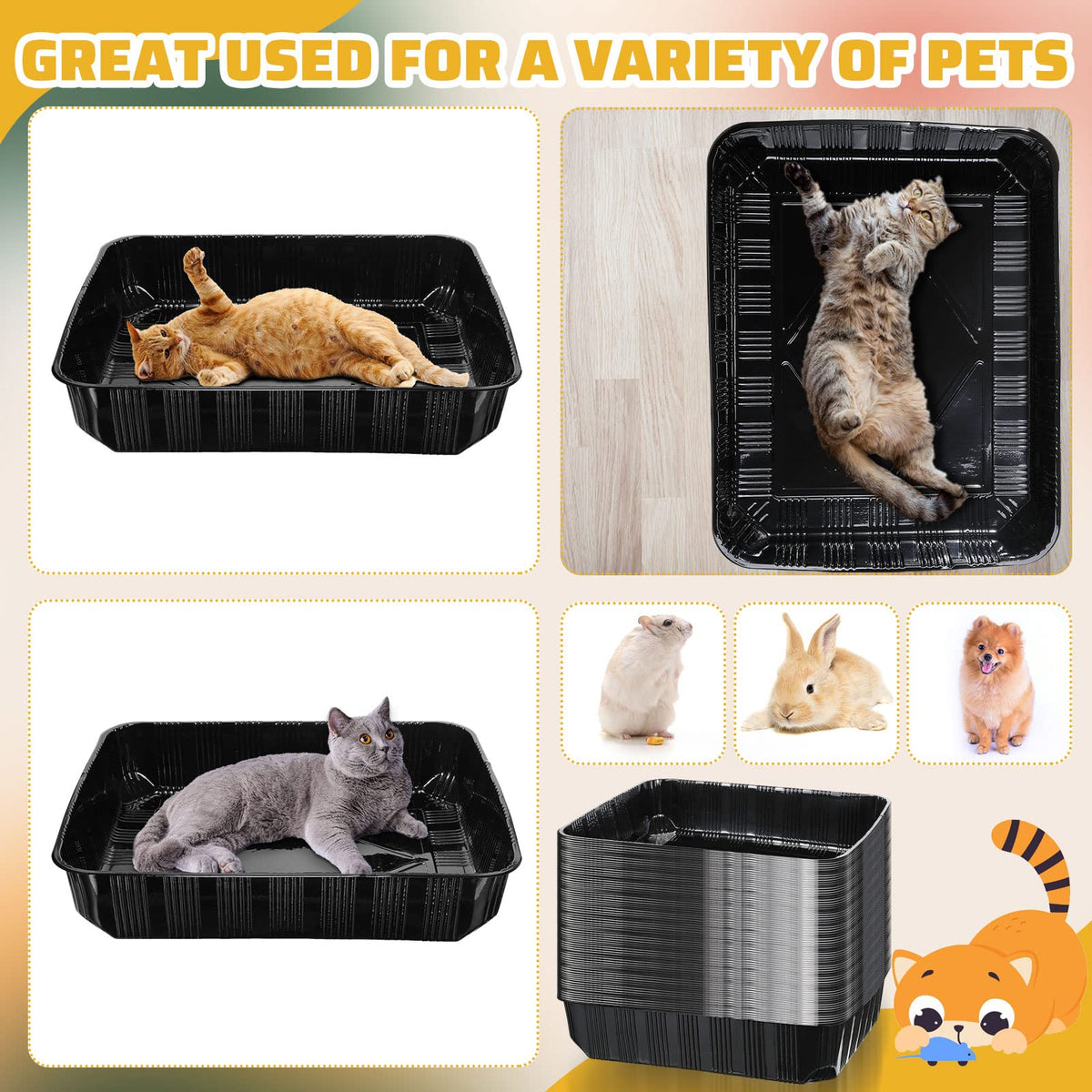 50 Pack Disposable Cat Litter Box M5460
